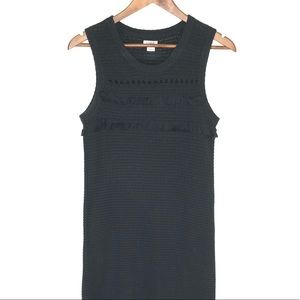 J.Crew Knit Black Dress with Small Fringes Size XS